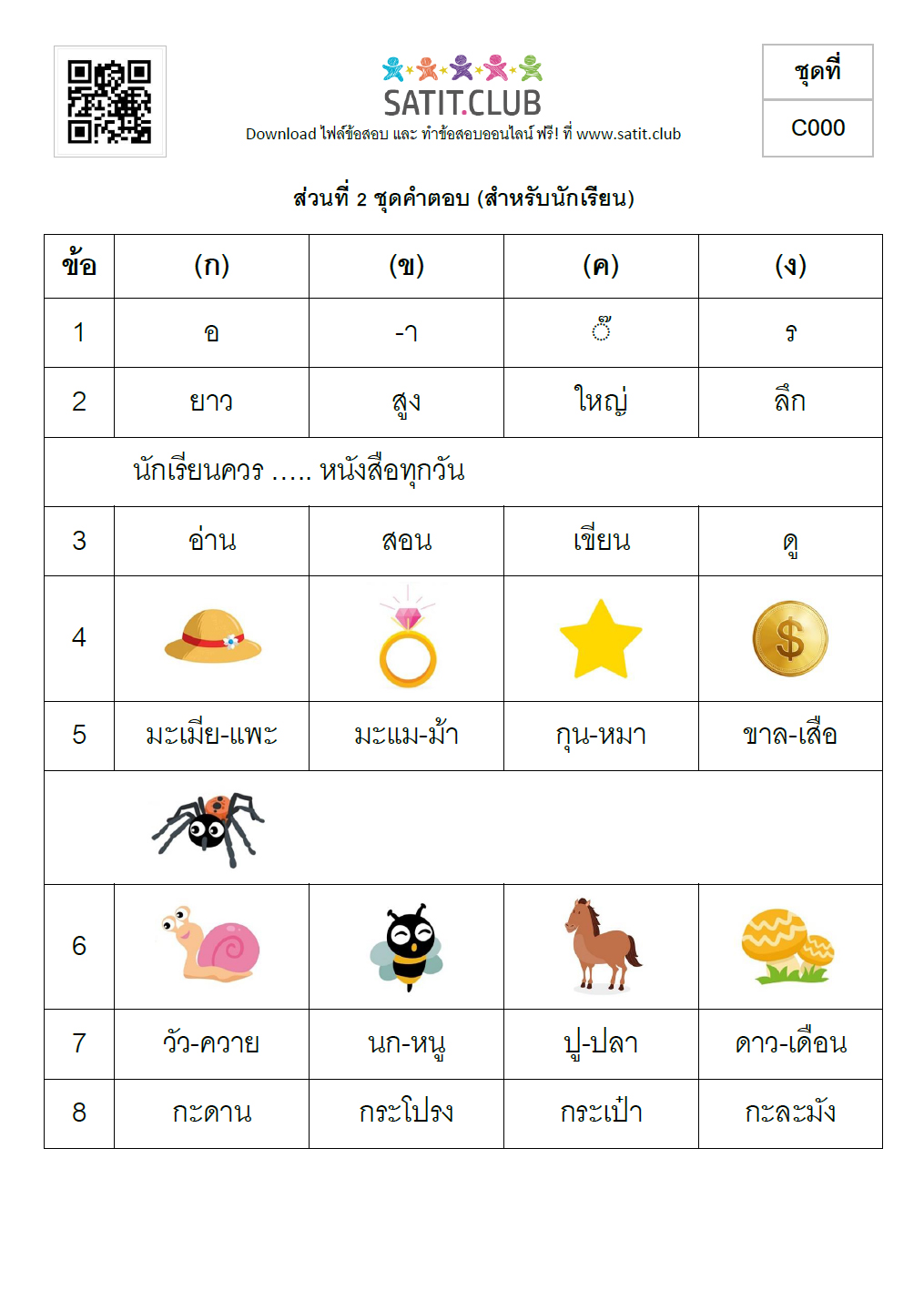 ตัวอย่างแนวข้อสอบสาธิต 10